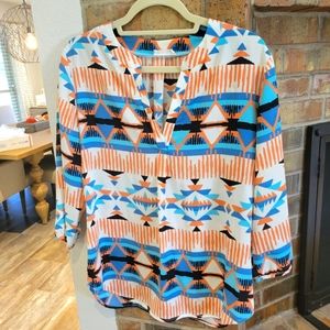 Adrienne 3/4 Sleeve Print Shirt